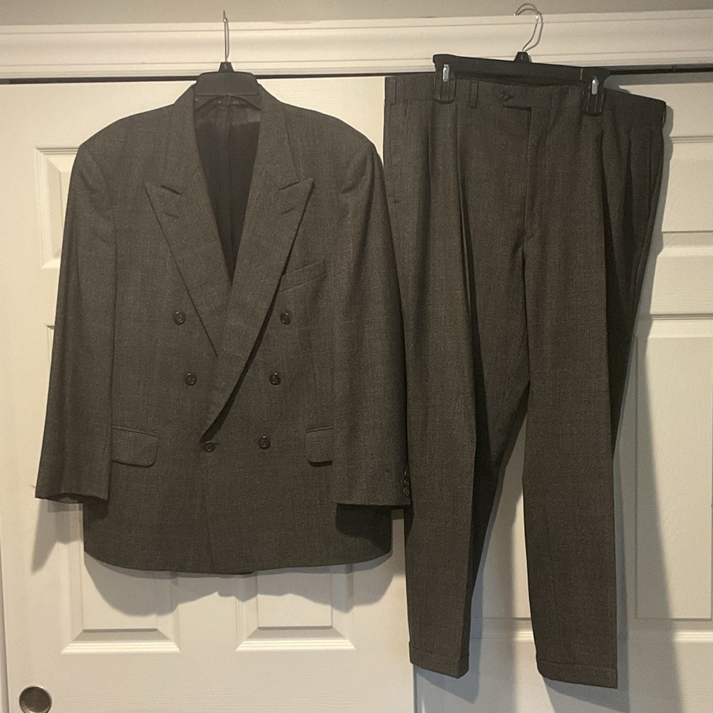 Burberry Gray Double-Breasted Suit
